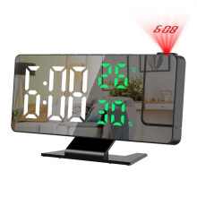 LED-Projektionswecker, 4 Helligkeitsstufen, Schlummerfunktion, Thermometer- und Hygrometeranzeige, Wecker für Arbeitstage