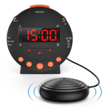Wecker für Gehörlose mit Vibrationsalarm, Digitaler Wecker mit lautem Alarm und starkem Vibrationsalarm, USB-Ladeanschluss, Schlummerfunktio
