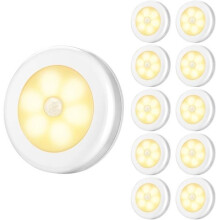 LED Motion Sensor Lights, Closet Lights, for Stairs, Cabinets, Cupboards - 10 Pack, White