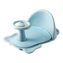 (Blue) Baby Bath Chair Portable Child Safety Chair Bathtub Seat with Backrest Suction Cups Non-Slip Soft Mat for Toddler