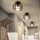 Vintage Ceiling Light, Semi-Flush Mount Black Ceiling Light, Metal Cage Ceiling Shade with E27 Socket 2