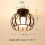 Vintage Ceiling Light, Semi-Flush Mount Black Ceiling Light, Metal Cage Ceiling Shade with E27 Socket 3