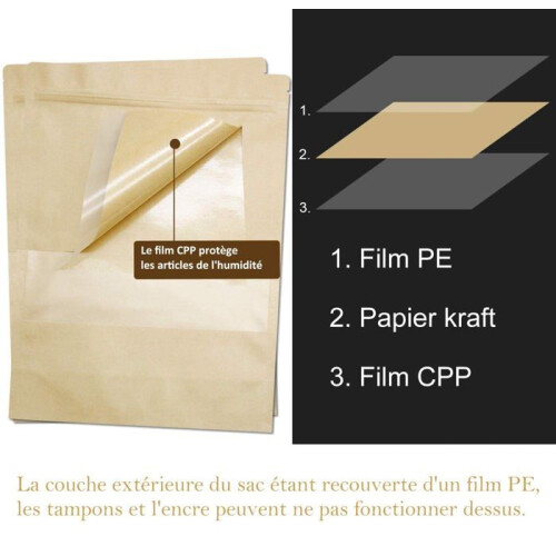 Σακούλες τροφίμων Kraft - 12x20CM - Συσκευασία των 200 - Επαναχρησιμοποιούμενες - Αδιάβρ 1