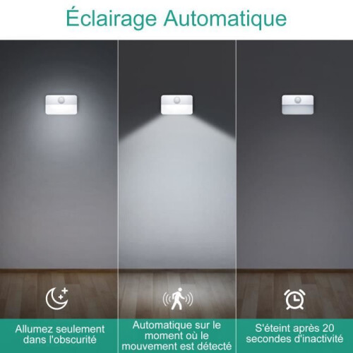 ORIA Motion Sensor Lamp [2-Pack], Automatic Night Light, Night Lamp - Cool White Light 2