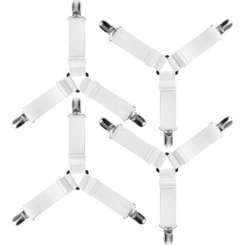 4pcs Triangle Attache Drap Housse Élastique Fixation Sangle de Maintien Réglable pour Literie,Drap Lit,Housse Repassage