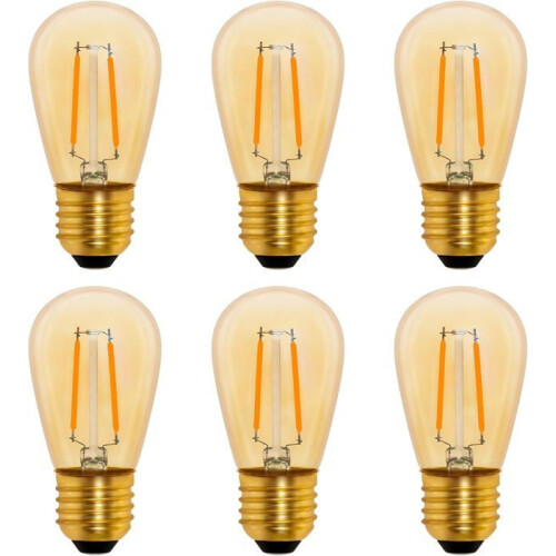 Λαμπτήρας LED S14 Vintage E27, 1W Amber Edison ανταλλακτικός για πυρακτώσεις 10W, χωρίς ρύθμιση φ