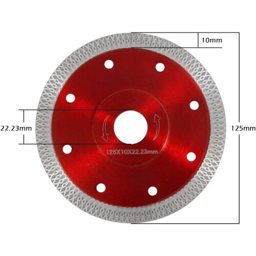 Διαμαντένια λάμα 125 mm για λεπτή υγρή και ξηρή κοπή, επαγγελματικός δίσκος κοπής 1