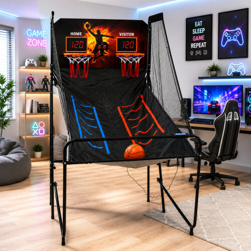 Gr8 Home Indoor Electronic Basketball Arcade Dual Hoop Game