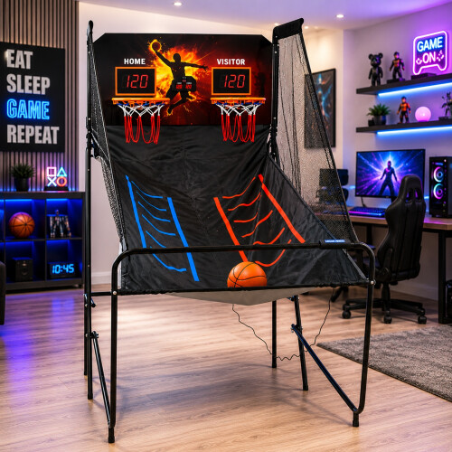Gr8 Home Indoor Electronic Basketball Arcade Dual Hoop Game 2