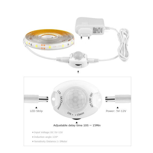 Ταινία LED με ανιχνευτή κίνησης, αυτοκόλλητη εύκαμπτη ταινία LED, αδιάβροχη IP65 με 2