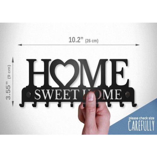 Διακοσμητική επιτοίχια θήκη κλειδιών Sweet Home (10 γάντζοι), μεταλλικός γάντζος για 2