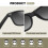 Polarized sunglasses with UV400 protection, rectangular, retro, black, unisex, classic, ultralight 5