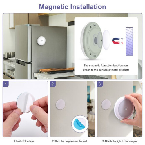 2-Pack LED Night Light with Motion Sensor, Rechargeable Closet Light with 3 Modes (OFF/Auto/ON), Night Lamp 1