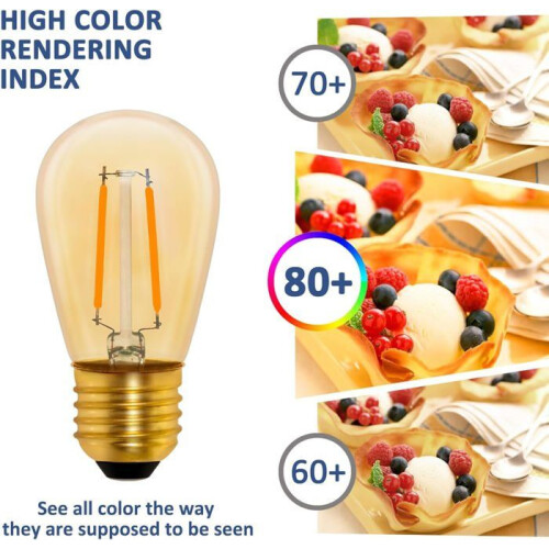 Λαμπτήρας LED S14 Vintage E27, 1W Amber Edison ανταλλακτικός για πυρακτώσεις 10W, χωρίς ρύθμιση φ 1
