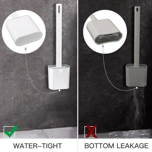 Set di 2 scopini per WC in silicone con supporto per il bagno, scopini per WC con supporto e base 2