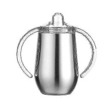 Baby Sippy Cup with Handle Double Layer 304 Stainless Steel Bpa Free(natural Color)-Yvan 25-26