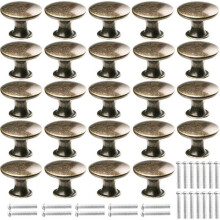 24-teiliges Set aus Schranktürknöpfen, bronzenen Schubladenknöpfen, pilzförmigen Knöpfen und Vintage-Ziehgriffen