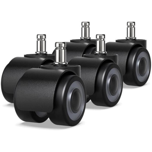 HYKJside Bürostuhlrollen – 5er-Pack – 50 mm Durchmesser – Doppelrollen