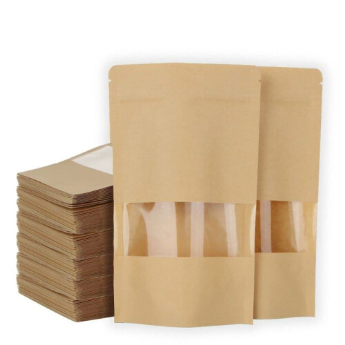 Sachet Kraft Alimentaire - 12x20CM - Lot de 200 - Réutilisables - Imperméable