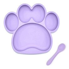(B3) Silicone Toddler Tableware Suction Cup Infant Eating Plate with Spoon Cute Bear Paw Baby Feeding Bowls BPA Free B2