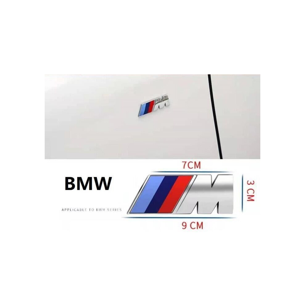 90Mm X 30Mm Logo - M Bmw Sport Performance Emblem Badge Chrome Sticker Silver 6083684953477