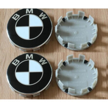Lógó Cáipíní Roth BMW 4x68mm, Lógó Lár Roth, Dubh agus Bán, Sraith 1 3 5 7, Rothaí Cóimhiotail MZX Stud
