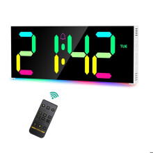 Digitaler Wecker - ORIA - 12" - Fernbedienung - 13 Schriftfarben - 5 Helligkeitsstufen