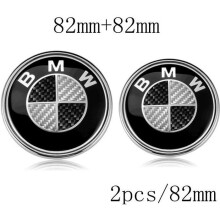 2 phíosa Suaitheantas Lógó Feathail Snáithín Carbóin do Chochall/Bagáiste BMW 82mm / 82mm Sraith X5