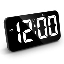 Digitaler Wecker, LED-Wecker, einstellbare Helligkeit, mit Tag-/Winterzeitmodus, Sommerzeit, 12/24-Stunden-Anzeige (Schwarz)