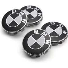4 Ασπρόμαυρο λογότυπο BMW, καπάκι κεντρικού τροχού 56 mm, έμβλημα ζάντας, σήμα τροχού