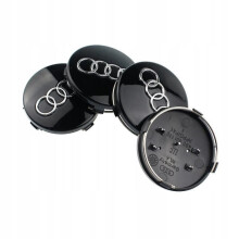 4 phíosa Caipíní Mol Roth AUDI 60mm le Lógó Dubh, Tag. 4B0601170