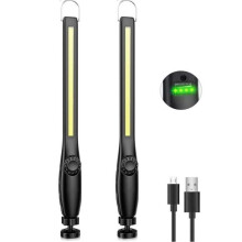 LED-werklamp, oplaadbare COB-werkplaatslamp, inspectielamp met magnetische werklamp (2 stuks)