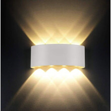 Aplique de pared LED moderno de 8 W, blanco cálido 3000 K, aluminio, para salón, dormitorio, pasillo, escalera, cocina (Blanco cálido-8 W)