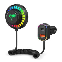Bluetooth-FM-Transmitter fürs Auto, Bluetooth 5.3 Autoradio-Adapter mit Schnellladeanschluss und Freisprechfunktion