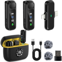 Langaton nappimikrofoni - FOSMET - 3 yhdessä - Plug & Play - Melunvaimennus - 48 tunnin akunkesto