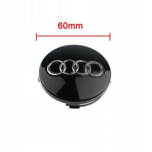 4 τεμάχια καπάκια κεντρικού τροχού AUDI 60mm με μαύρο λογότυπο, διακοσμητικό ref.4B0601170 2