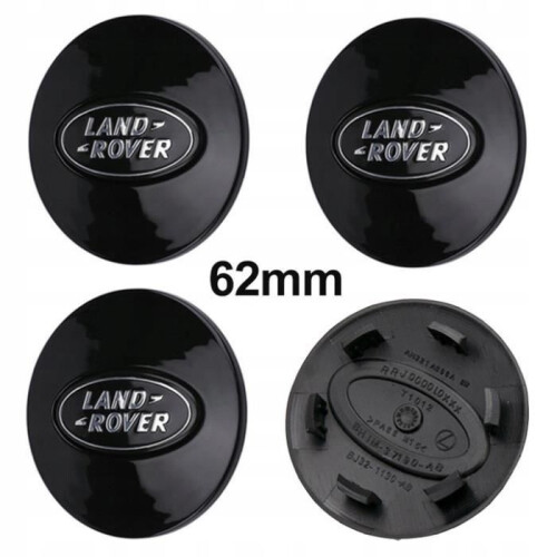 x 62mm Land Rover Full Black Κεντρικά καλύμματα τροχών με λογότυπο 1