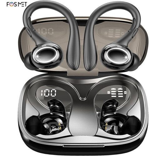Ασύρματα ακουστικά - FOSMET - Sport - Bluetooth 5.3 - Διάρκεια μπαταρίας 48 ωρών - Μικρόφωνο EN