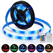 Tira de LED de 2 m con 60 LED, resistente al agua IP65, 16 colores y 4 modos con mando a distancia.