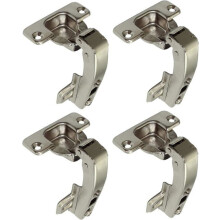 Set of 4 invisible 90 clip-on hinges - with soft-close mechanism and clip - 35mm mounting opening