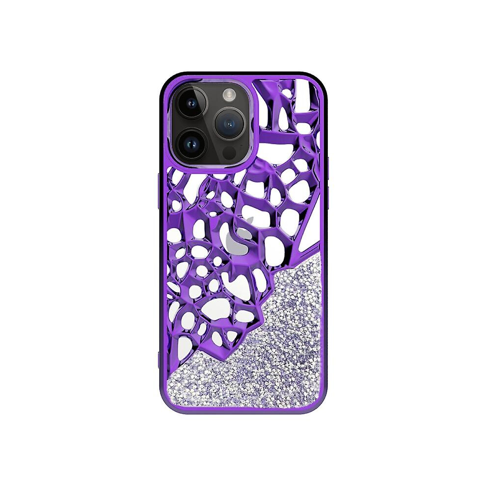 Compatible Iphone 11 Diamond Style Hollow Heat Dissipation Electroplated Tpu Phone Case: Purple 5484829341271