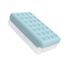 Hard Plastic Pencil Box High Capacity Stackable Pen-Green