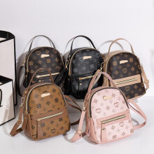 (Dark brown) 2026 New Korean Style Ladies Backpack Fashion Casual Floral Backpack Shoulder Bag Daily Leisure Small Backpack Multicolor