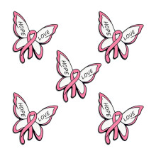 Pink Ribbon Butterfly Brooch Zinc Alloy Breast Carcinoma-5