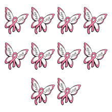 Modern Pink Butterfly Brooch With Ribbon Symbol For Advocacy-10