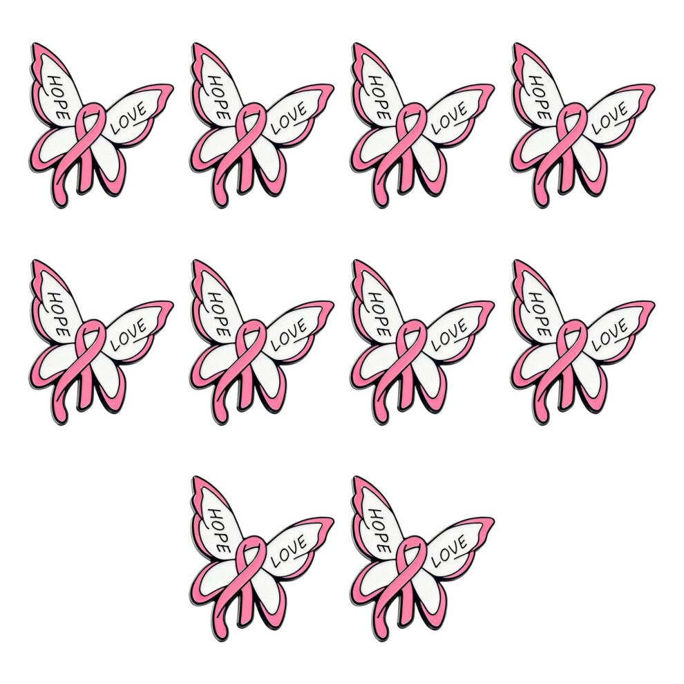 Pink Modern Butterfly Brooch With Ribbon Symbol For Advocacy-10