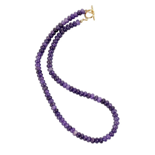 Trendy Rainbow Stone Beaded Necklace Elegant Accessory-L2115