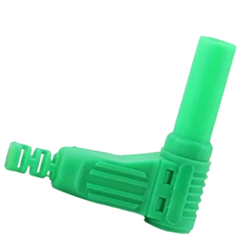 4 mm rechtwinklige Bananenstecker-Stecker-Nylonkomponente-Grün