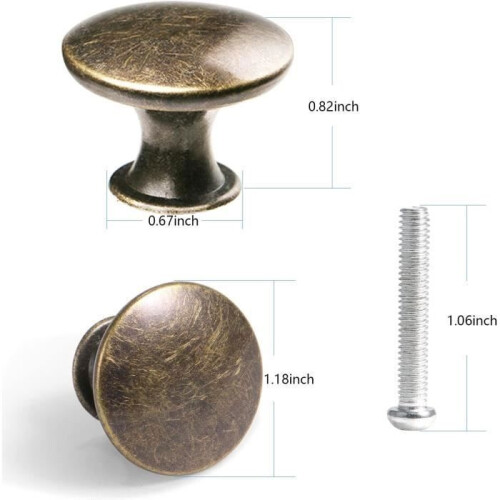 24-piece set of cabinet door knobs, bronze drawer knobs, mushroom-shaped knobs, vintage pull handles 2
