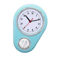 Ruimtebesparende wandklok 9 inch kunststof 60 minuten-Blauw